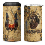 Montu 4 in 1 Can Cooler Tumbler Falcon Head War God Ancient Egyptian Map Feathers and Sun Disk