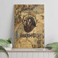 Montu Canvas Wall Art Falcon Head War God Ancient Egyptian Map Feathers and Sun Disk