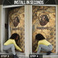 Montu Door Cover Falcon Head War God Ancient Egyptian Map Feathers and Sun Disk
