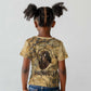 Montu Kid T shirt Falcon Head War God Ancient Egyptian Map Feathers and Sun Disk