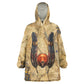 Montu Kid Wearable Blanket Hoodie Falcon Head War God Ancient Egyptian Map Feathers and Sun Disk
