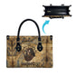Montu Leather Bag Falcon Head War God Ancient Egyptian Map Feathers and Sun Disk