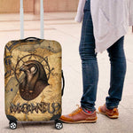 Montu Luggage Cover Falcon Head War God Ancient Egyptian Map Feathers and Sun Disk