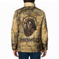 Montu Padded Jacket Falcon Head War God Ancient Egyptian Map Feathers and Sun Disk