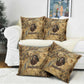 Montu Pillow Cover Falcon Head War God Ancient Egyptian Map Feathers and Sun Disk