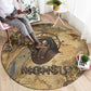 Montu Round Carpet Falcon Head War God Ancient Egyptian Map Feathers and Sun Disk