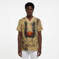 Montu Scrub Top Falcon Head War God Ancient Egyptian Map Feathers and Sun Disk