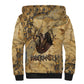 Montu Sherpa Hoodie Falcon Head War God Ancient Egyptian Map Feathers and Sun Disk