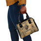 Montu Shoulder Handbag Falcon Head War God Ancient Egyptian Map Feathers and Sun Disk