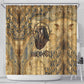 Montu Shower Curtain Falcon Head War God Ancient Egyptian Map Feathers and Sun Disk