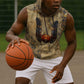 Montu Sleeveless Hoodie Falcon Head War God Ancient Egyptian Map Feathers and Sun Disk