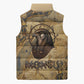 Montu Sleeveless Puffer Jacket Falcon Head War God Ancient Egyptian Map Feathers and Sun Disk