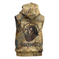 Montu Sleeveless Zip Hoodie Falcon Head War God Ancient Egyptian Map Feathers and Sun Disk