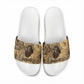 Montu Slide Sandals Falcon Head War God Ancient Egyptian Map Feathers and Sun Disk