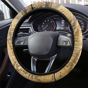Montu Steering Wheel Cover Falcon Head War God Ancient Egyptian Map Feathers and Sun Disk