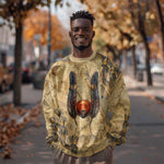 Montu Sweatshirt Falcon Head War God Ancient Egyptian Map Feathers and Sun Disk