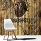 Montu Window Curtain Falcon Head War God Ancient Egyptian Map Feathers and Sun Disk