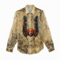Montu Women Casual Shirt Falcon Head War God Ancient Egyptian Map Feathers and Sun Disk