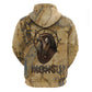Montu Zip Hoodie Falcon Head War God Ancient Egyptian Map Feathers and Sun Disk