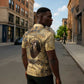 Montu Zipper Polo Shirt Falcon Head War God Ancient Egyptian Map Feathers and Sun Disk