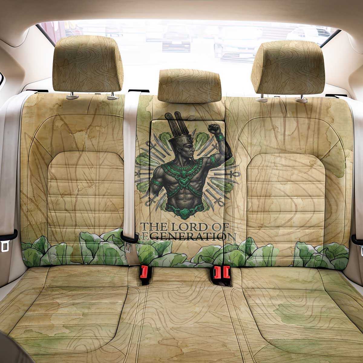 Min Back Car Seat Cover Egyptian God of Fertility Lord of Generation Lettuce Ancient