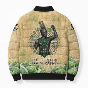 Min Bomber Puffer Jacket Egyptian God of Fertility Lord of Generation Lettuce Ancient
