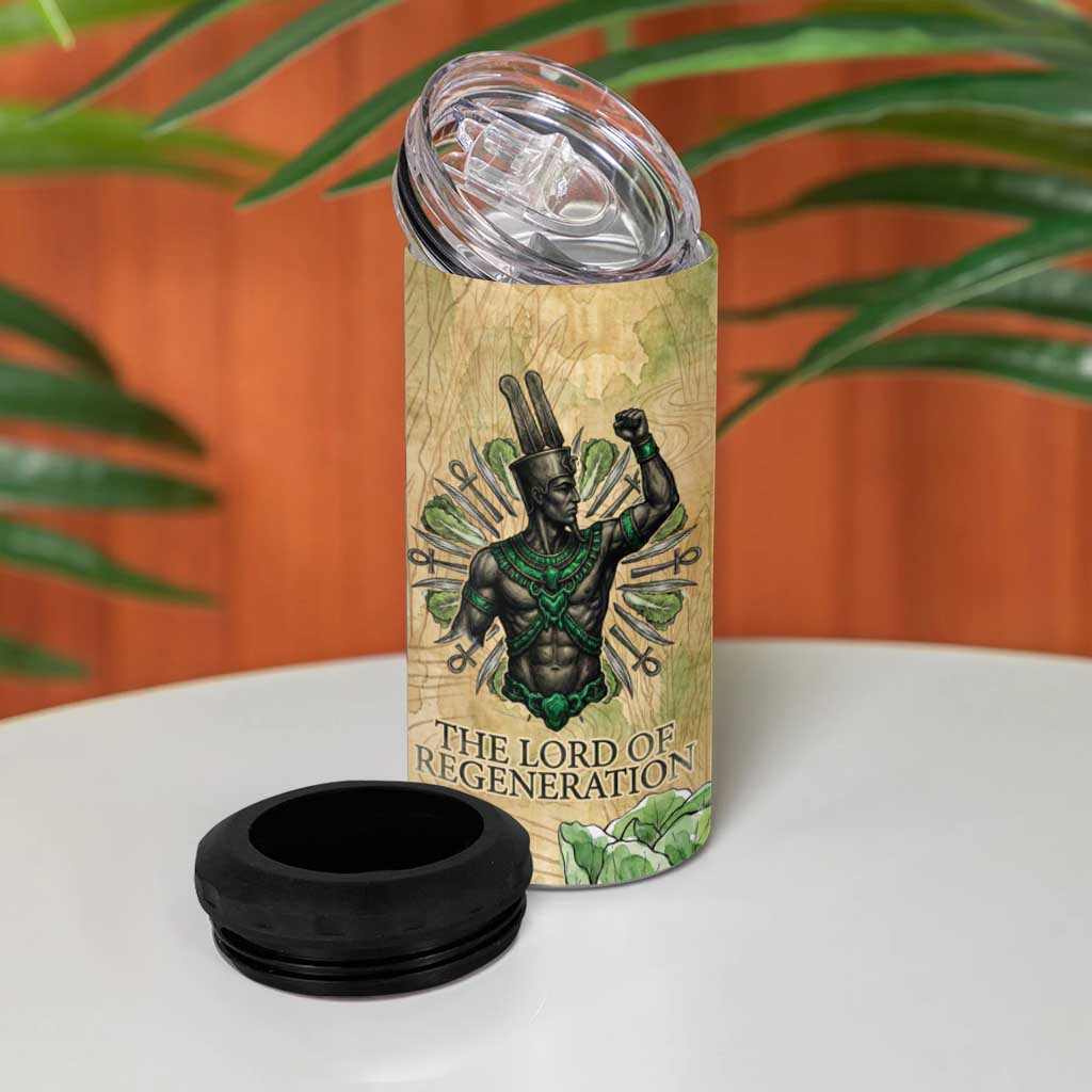Min 4 in 1 Can Cooler Tumbler Egyptian God of Fertility Lord of Generation Lettuce Ancient