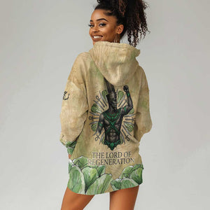 Min Hoodie Dress Egyptian God of Fertility Lord of Generation Lettuce Ancient
