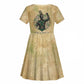 Min Kid Short Sleeve Dress Egyptian God of Fertility Lord of Generation Lettuce Ancient