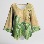 Min Kimono Sleeve Blouse Egyptian God of Fertility Lord of Generation Lettuce Ancient