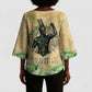 Min Kimono Sleeve Blouse Egyptian God of Fertility Lord of Generation Lettuce Ancient