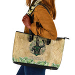 Min Leather Tote Bag Egyptian God of Fertility Lord of Generation Lettuce Ancient