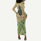 Min Long Sleeve Bodycon Dress Egyptian God of Fertility Lord of Generation Lettuce Ancient