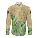 Min Long Sleeve Button Shirt Egyptian God of Fertility Lord of Generation Lettuce Ancient