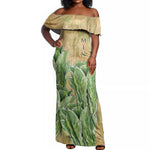 Min Off Shoulder Maxi Dress Egyptian God of Fertility Lord of Generation Lettuce Ancient