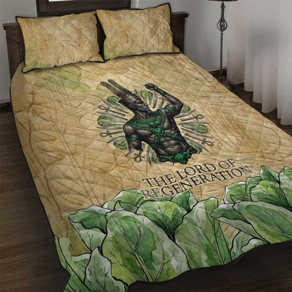 Min Quilt Bed Set Egyptian God of Fertility Lord of Generation Lettuce Ancient
