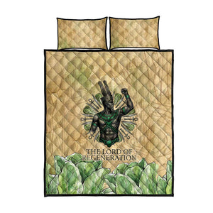 Min Quilt Bed Set Egyptian God of Fertility Lord of Generation Lettuce Ancient