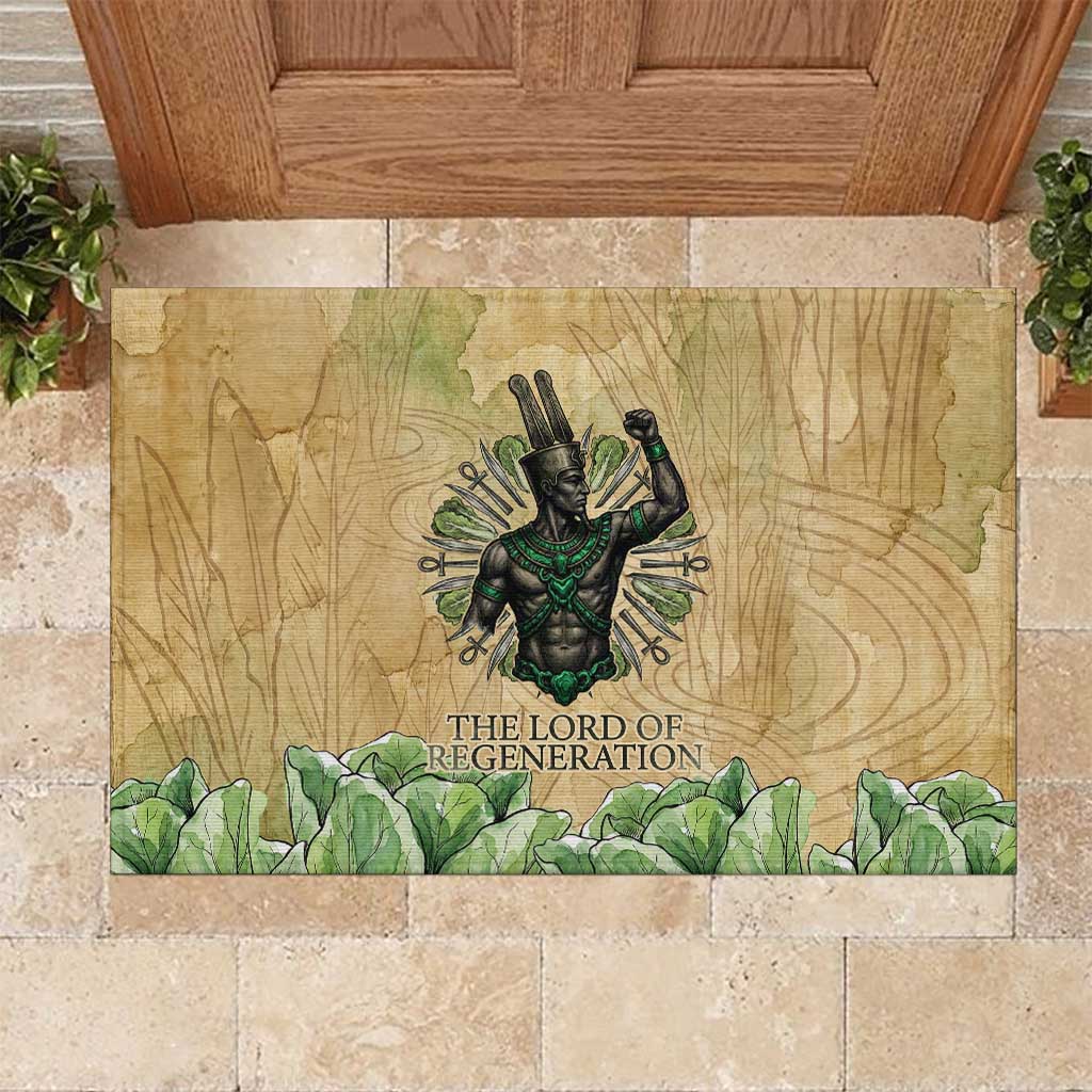Min Rubber Doormat Egyptian God of Fertility Lord of Generation Lettuce Ancient