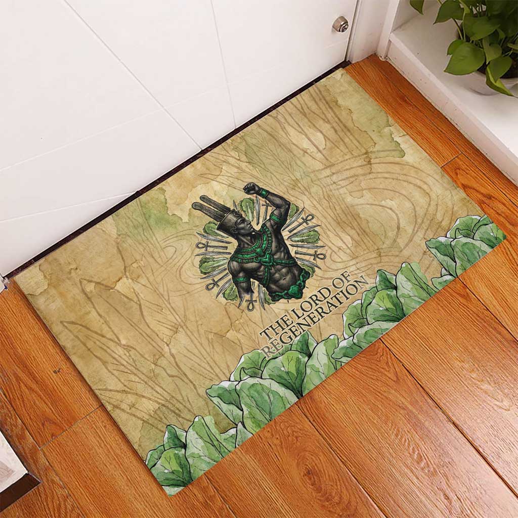 Min Rubber Doormat Egyptian God of Fertility Lord of Generation Lettuce Ancient