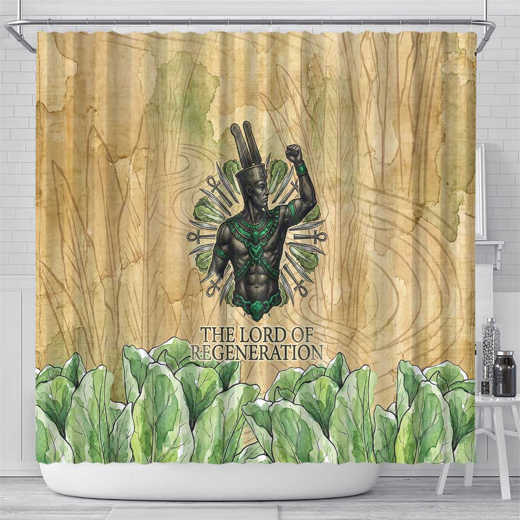 Min Shower Curtain Egyptian God of Fertility Lord of Generation Lettuce Ancient