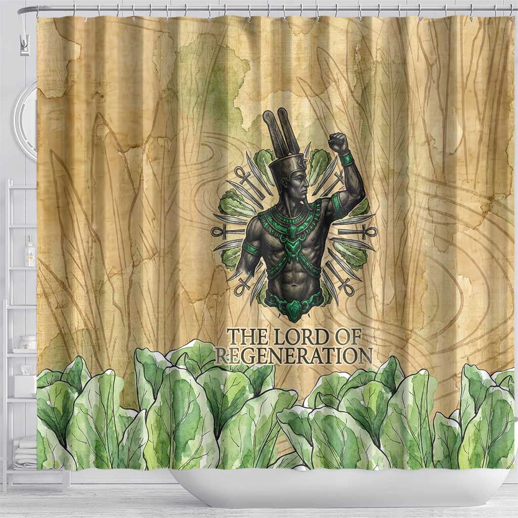 Min Shower Curtain Egyptian God of Fertility Lord of Generation Lettuce Ancient