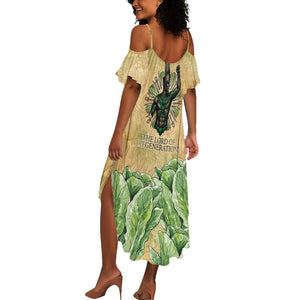 Min Summer Maxi Dress Egyptian God of Fertility Lord of Generation Lettuce Ancient