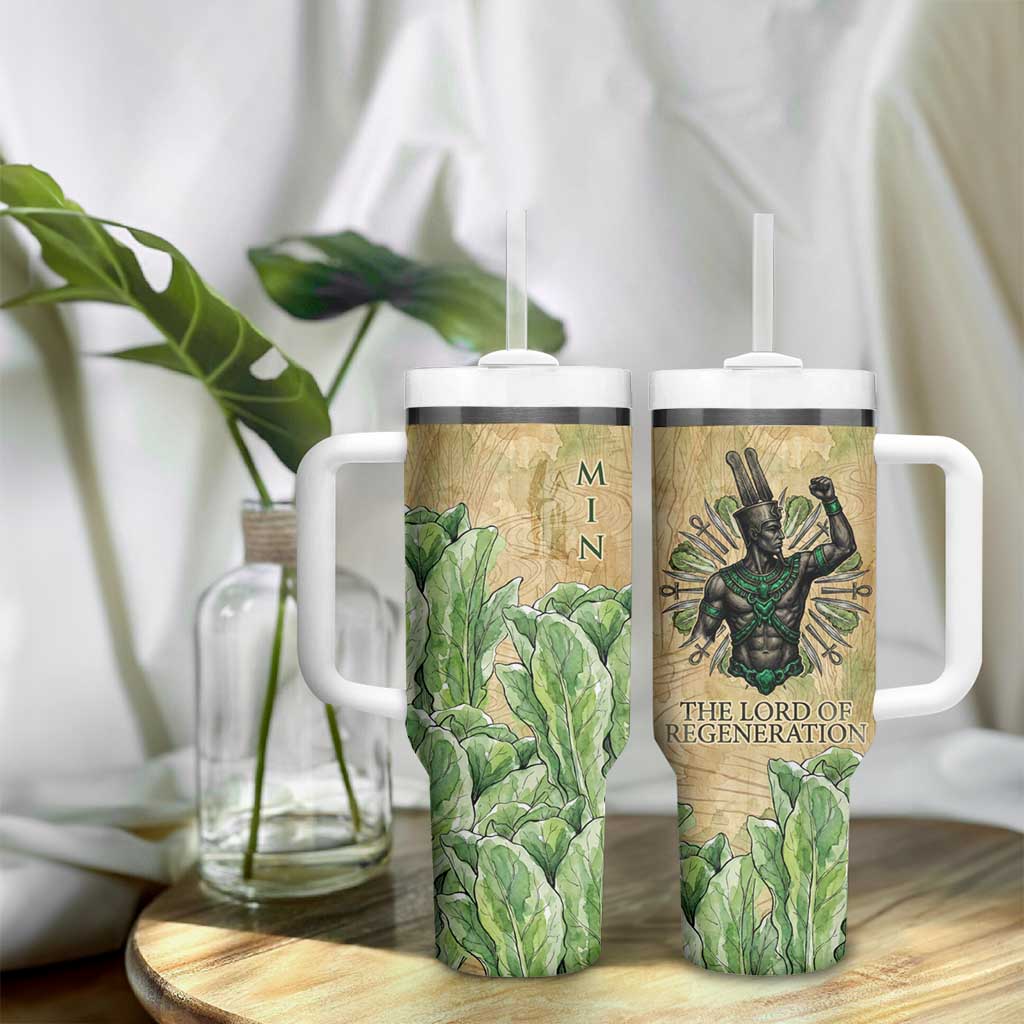 Min Tumbler With Handle Egyptian God of Fertility Lord of Generation Lettuce Ancient