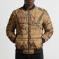 Min Ancient Egyptian Bomber Puffer Jacket Fertility Symbol Sandstone Ankh Pyramid Pattern