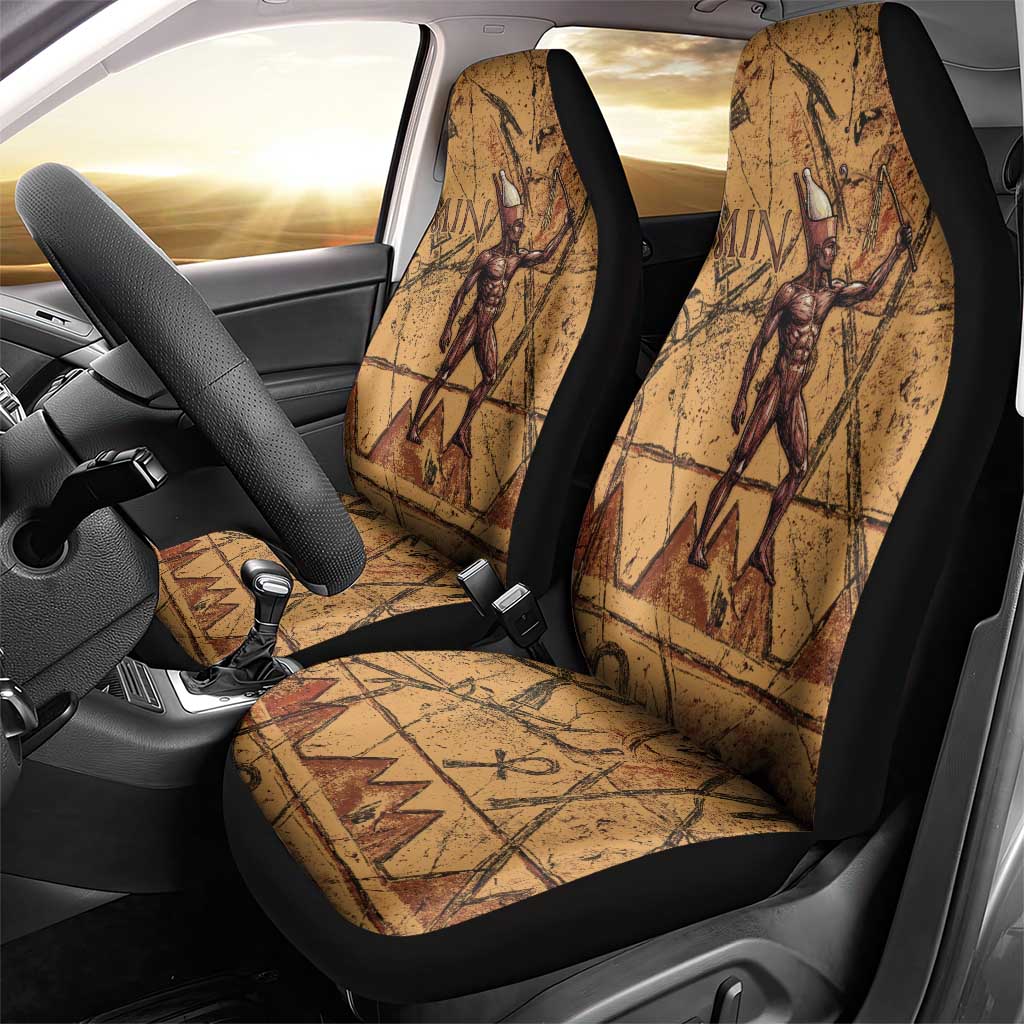 Min Ancient Egyptian Car Seat Cover Fertility Symbol Sandstone Ankh Pyramid Pattern