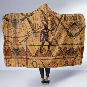 Min Ancient Egyptian Hooded Blanket Fertility Symbol Sandstone Ankh Pyramid Pattern