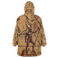 Min Ancient Egyptian Kid Wearable Blanket Hoodie Fertility Symbol Sandstone Ankh Pyramid Pattern