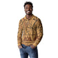 Min Ancient Egyptian Long Sleeve Polo Shirt Fertility Symbol Sandstone Ankh Pyramid Pattern