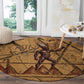 Min Ancient Egyptian Round Carpet Fertility Symbol Sandstone Ankh Pyramid Pattern