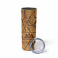 Min Ancient Egyptian Skinny Tumbler Fertility Symbol Sandstone Ankh Pyramid Pattern